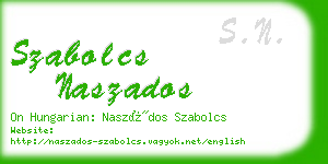 szabolcs naszados business card